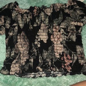 glittery off the shoulder crop top